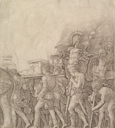 Trionfo di Cesare: Soldati che portano trofei, ca. 1490 da Unbekannt