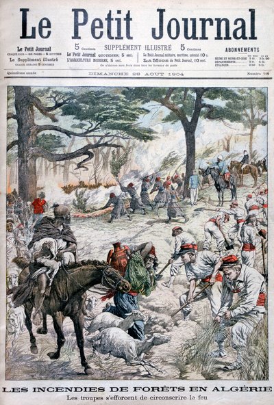 Truppe che cercano di contenere un incendio forestale, Algeria, 1904 da Unbekannt