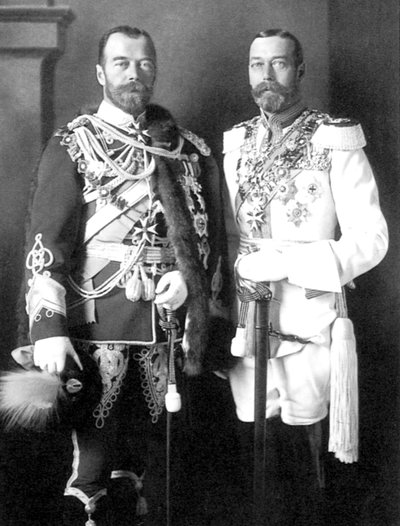 Lo Zar Nicola II di Russia e Giorgio V del Regno Unito, 1913 da Unbekannt