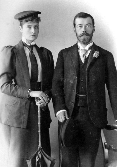 Lo zarevic Nicola Aleksandrovič di Russia e la principessa Alix d