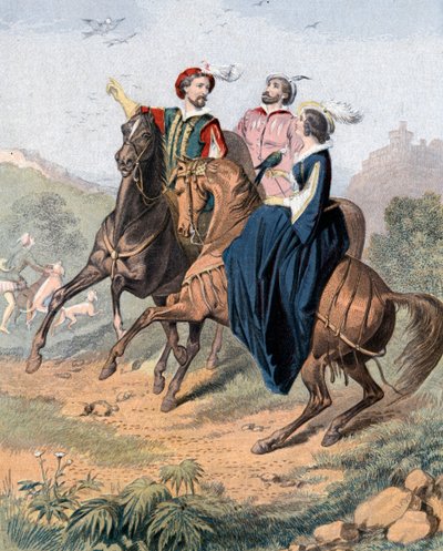 Falconeria Tudor, metà XIX secolo da Unbekannt