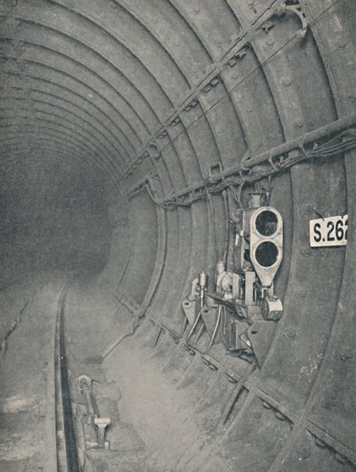 Segnale del tunnel e arresto automatico del treno. Metropolitana di Londra, 1926 da Unbekannt