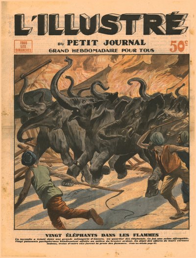 Venti elefanti nelle fiamme, 1932 da Unbekannt