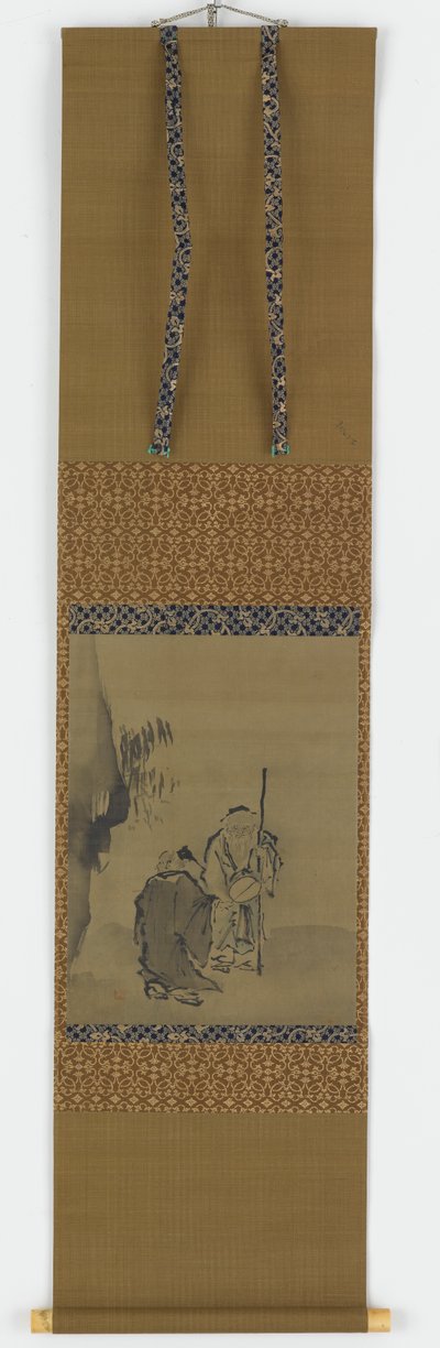 Due saggi cinesi vicino a una roccia sporgente, periodo Edo, 1615-1868 da Unbekannt