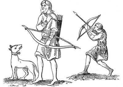 Due arcieri sassoni, VIII secolo, 1833 da Unbekannt