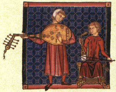 Due menestrelli. Illustrazione dal codice delle Cantigas de Santa Maria, c. 1280 da Unbekannt