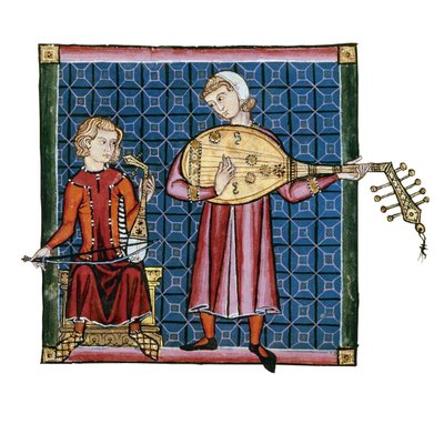 Due menestrelli. Illustrazione dal codice delle Cantigas de Santa Maria da Unbekannt