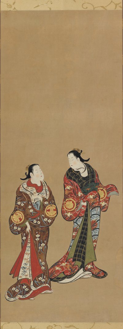 Due donne alte in abiti scuri, periodo Edo, 1615-1868 da Unbekannt