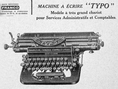 Typo, pubblicità di una macchina da scrivere, XX secolo da Unbekannt