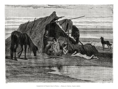 Zingari accampati nella Puszta, 1886 da Unbekannt