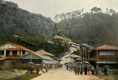 Une Rue A Nunobiki, Pres De Kobe, Una strada a Nunobiki, vicino a Kobe, 1900 da Unbekannt