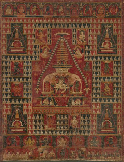 Ushnishavijaya in trono nel grembo di uno stupa, datato 1510-19 da Unbekannt