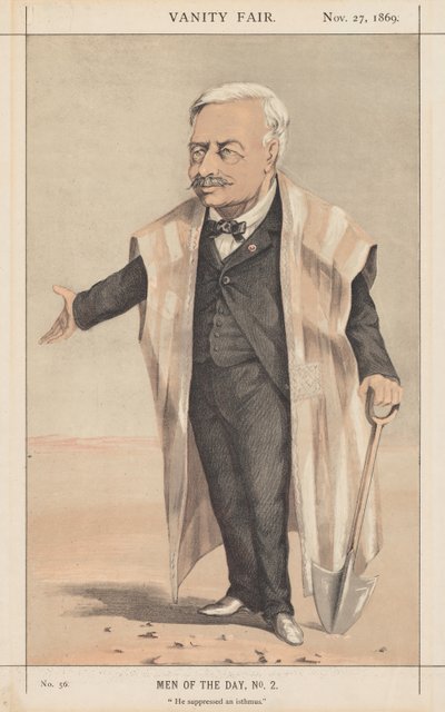 Vanity Fair: Uomini del giorno, No. 2 Ha soppresso un istmo, 1869 da Unbekannt