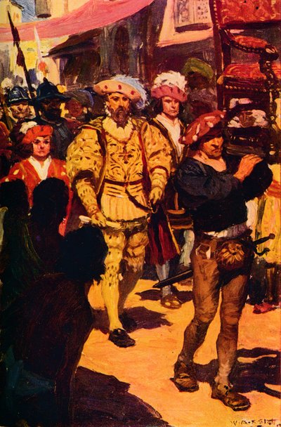 Vasco Da Gama visita il re di Calicut, 1498 da Unbekannt