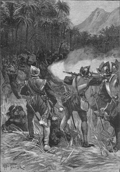 Vasco Nunez De Balboa che combatte per raggiungere le Cordigliere, c1513 1908 da Unbekannt