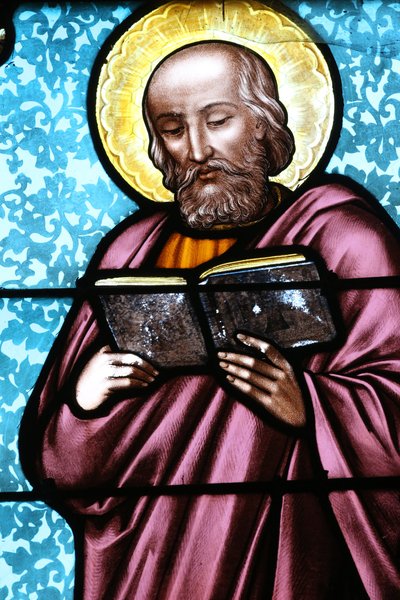 Chiesa di Vault de Lugny. Vetrata. Simone lo Zelota da Unbekannt
