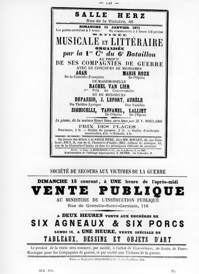 Vente Publique, dai manifesti politici francesi della Comune di Parigi, maggio 1871 da Unbekannt