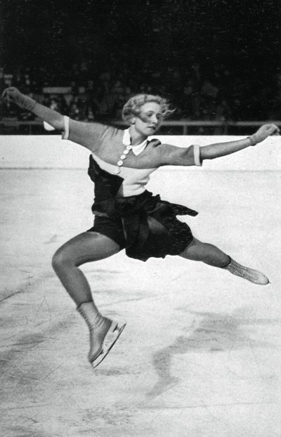 Vera Hrubá, pattinatrice ceca, Giochi Olimpici Invernali, Garmisch-Partenkirchen, Germania, 1936 da Unbekannt