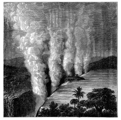 Cascate Vittoria sul fiume Zambesi, Africa, c1890 da Unbekannt