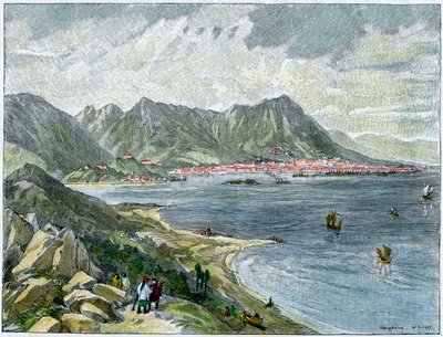 Victoria, Hong Kong, dalla terraferma cinese, c1890 da Unbekannt