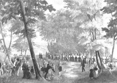 La visita di Vittoria a Luigi Filippo nel 1843: Fête Champêtre...nella Foresta di Eu, 1901 da Unbekannt