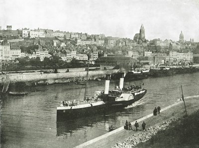 Vista dal West Pier, Boulogne, Francia, 1895 da Unbekannt