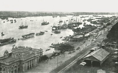 Vista dal ponte Hooghly, Calcutta, India, 1895 da Unbekannt