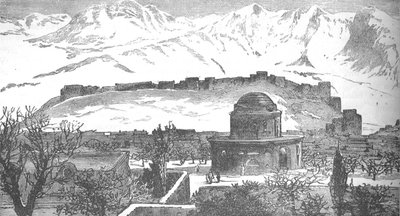 Veduta di Kabul: Il Bala Hissar e parte della città da Deh Afghan, c1880 da Unbekannt