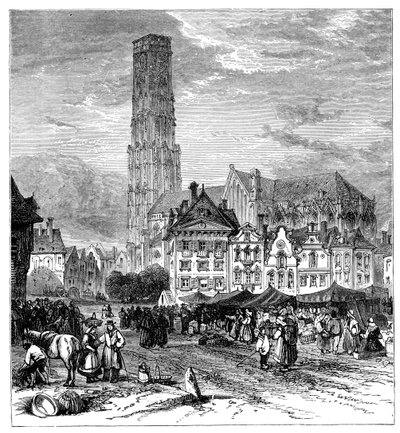 Veduta di Mechelen, Belgio, 1900 da Unbekannt