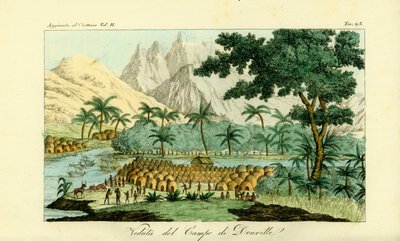 Veduta del campo di Jean-Baptiste Douville sul fiume Congo nel villaggio di Quitumba, Angola da Unbekannt