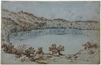 Veduta del Lago di Nemi (recto) Piccolo gruppo di rovine romane (verso) da Unbekannt