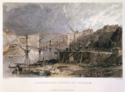Veduta di Sunderland e del Ponte di Ferro guardando verso est, 1833 da Unbekannt