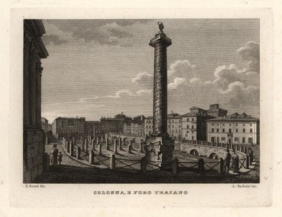 Veduta della Colonna e Foro Traiano da Unbekannt
