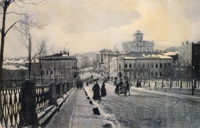 Vista di via Znamenka in inverno, Mosca, Russia, inizio XX secolo da Unbekannt