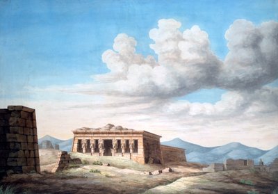 Veduta di un tempio egiziano, Dendera, XIX secolo da Unbekannt