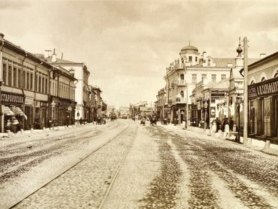 Veduta di Arbat Street dalla Chiesa della Trinità Vivificante, Mosca, Russia, 1888 da Unbekannt