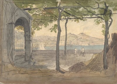 Veduta della Baia di Napoli con il Vesuvio, inizio XIX secolo da Unbekannt