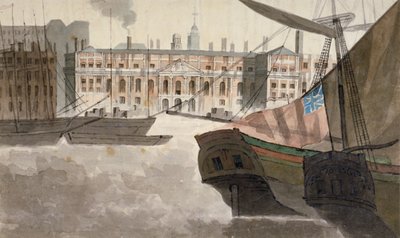 Veduta della Dogana dal Tamigi, Città di Londra, 1810 da Unbekannt