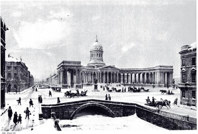 Vista della Cattedrale di Kazan a San Pietroburgo, c. 1850 da Unbekannt