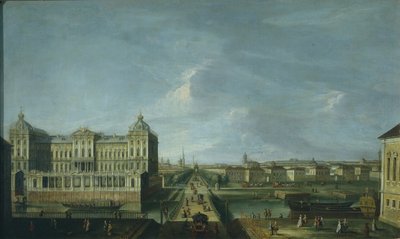 Veduta della Prospettiva Nevskij e del Palazzo Anichkov, seconda metà del XVIII secolo da Unbekannt