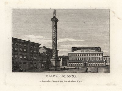 Veduta di Piazza Colonna con la Colonna di Marco Aurelio, Roma da Unbekannt