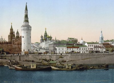 Veduta della discesa di San Basilio, vista dal fiume Moscova, Mosca, Russia, c1890-c1905 da Unbekannt