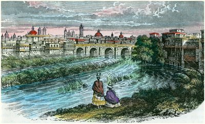 Veduta della città di Lima, capitale del Perù, dal fiume Rimac, c1875 da Unbekannt