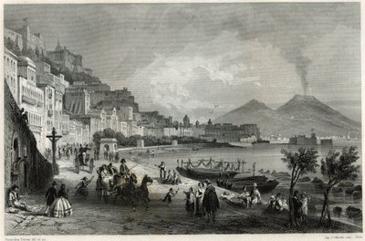 Vista del porto e della città di Napoli nel XIX secolo, nel libro sulla Mediterranea di Louis Enault (1824-1900), giornalista e viaggiatore francese da Unbekannt