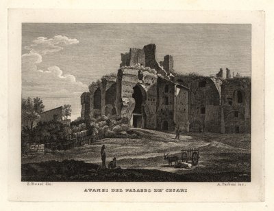 Veduta delle rovine del Palazzo dei Cesari, Roma da Unbekannt