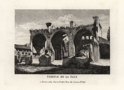 Veduta delle rovine del Tempio della Pace, Templum Pacis, o Foro di Vespasiano, Roma da Unbekannt
