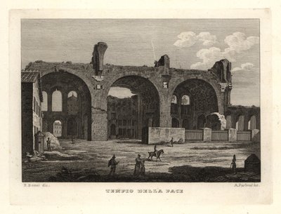 Veduta delle rovine del Tempio della Pace o Foro di Vespasiano, Roma da Unbekannt