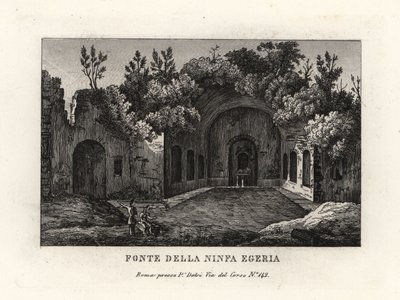Veduta della sorgente della ninfa Egeria, Ninfeo d