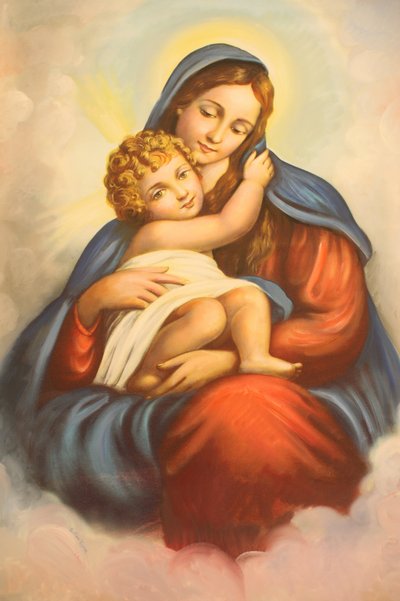 Immagine della Vergine e del Bambino nella chiesa maronita, Lomé, Togo da Unbekannt