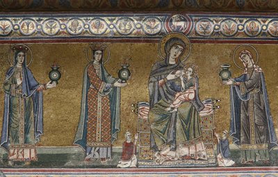 Mosaico della Vergine e del Bambino nella chiesa di Santa Maria in Trastevere, Roma, Italia da Unbekannt